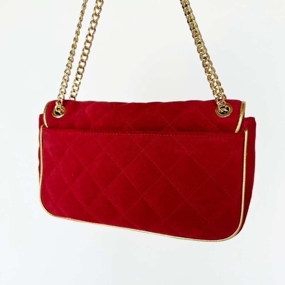 Red faux suede Micheal Kors Clutch/Crossbody bag - Picture 4 of 13